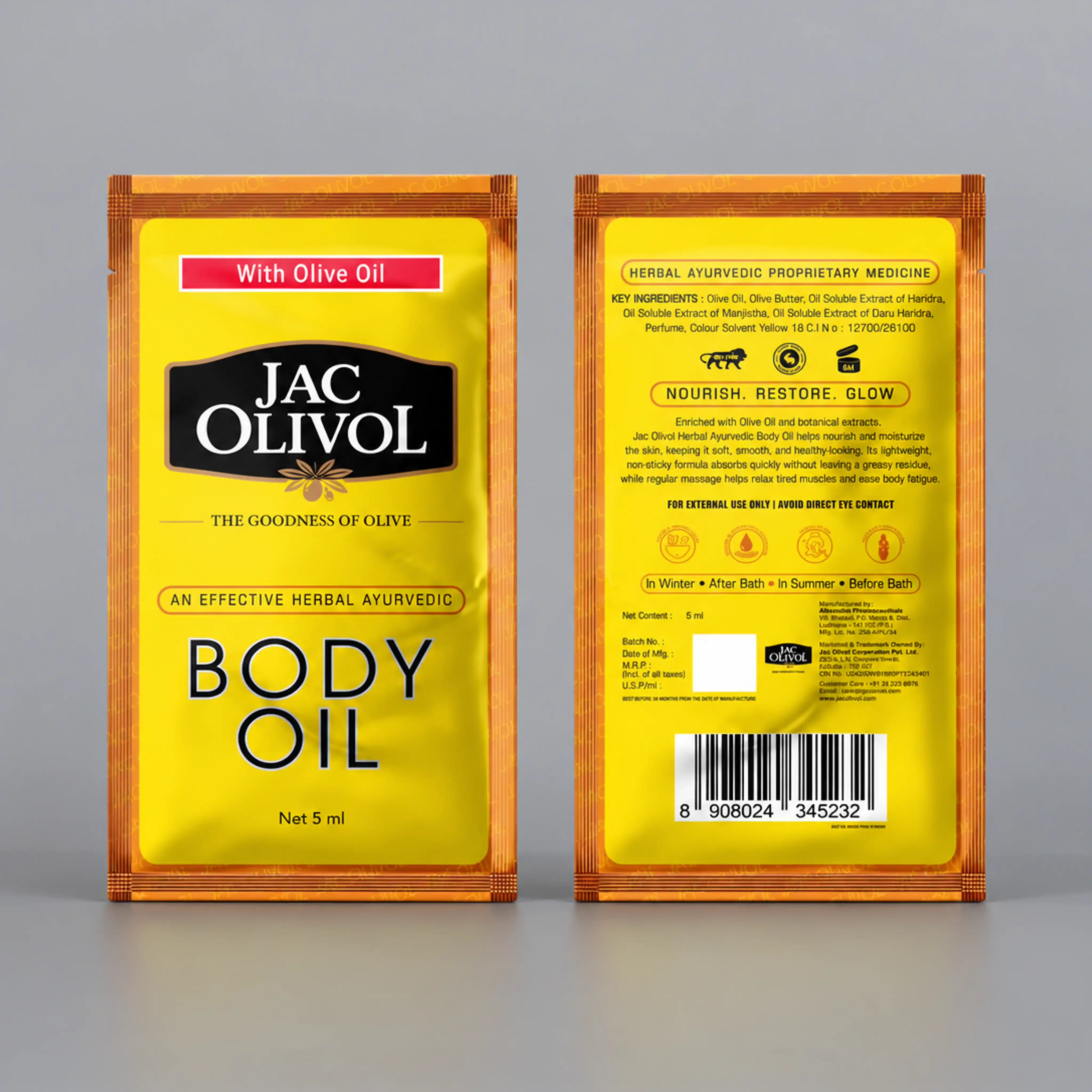 Jac Olivol Herbal Ayurvedic Body Oil 50ml